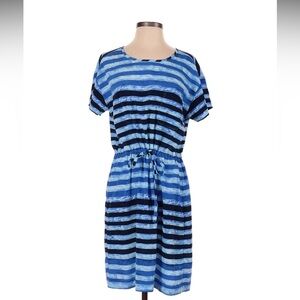 Gap Tie-Waist Blue Stripped, Short Sleeved Dress | Size Medium